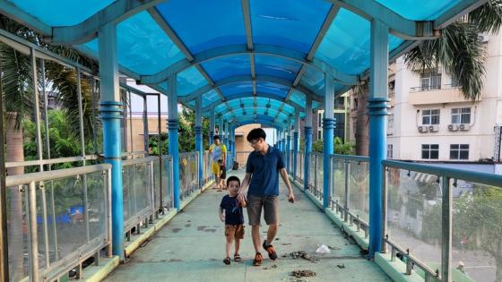 Toàn cảnh cầu vượt Tam Trinh quận Hoàng Mai Hà Nội giao thông tấp nập